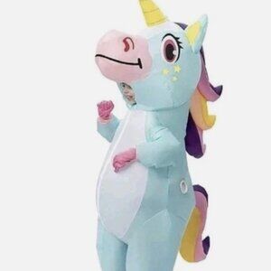 Inflatable unicorn costume Blue size 7 -10 yrs (no box)